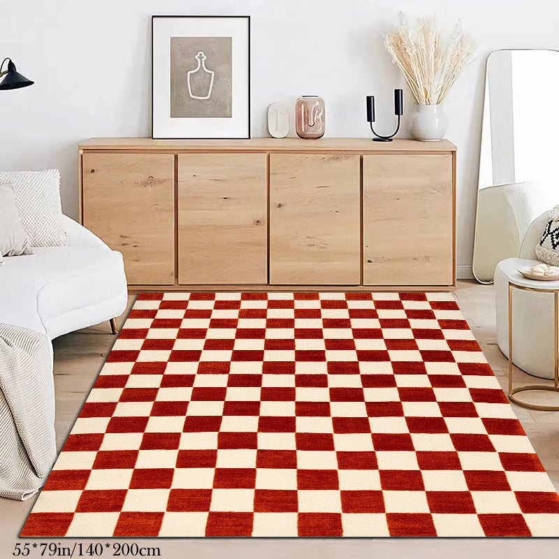 WHITE CHECKERED RUG view 4