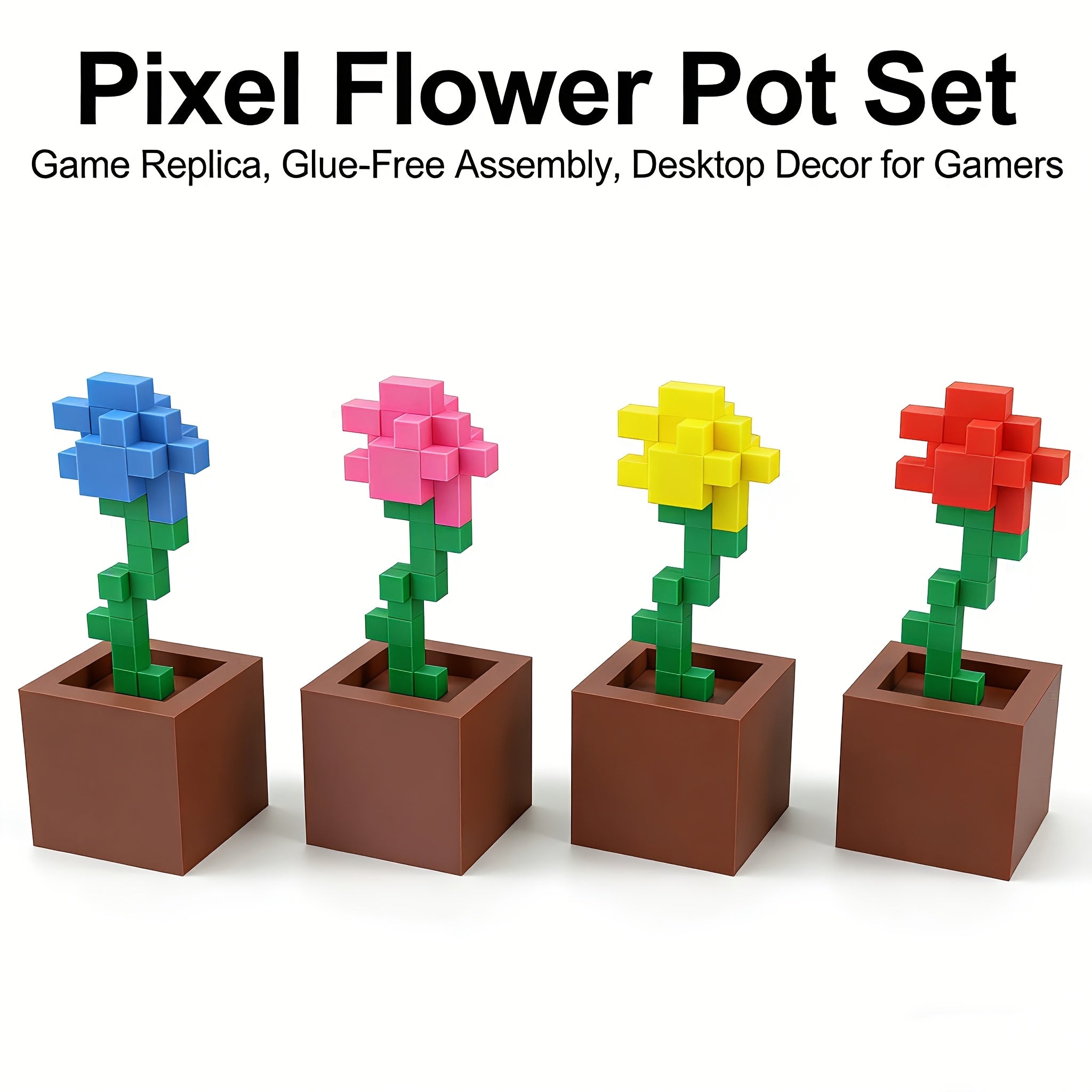 Tnessential Modular Assembly Rose Plant Pot PETG Material Non-fading 3D Decor