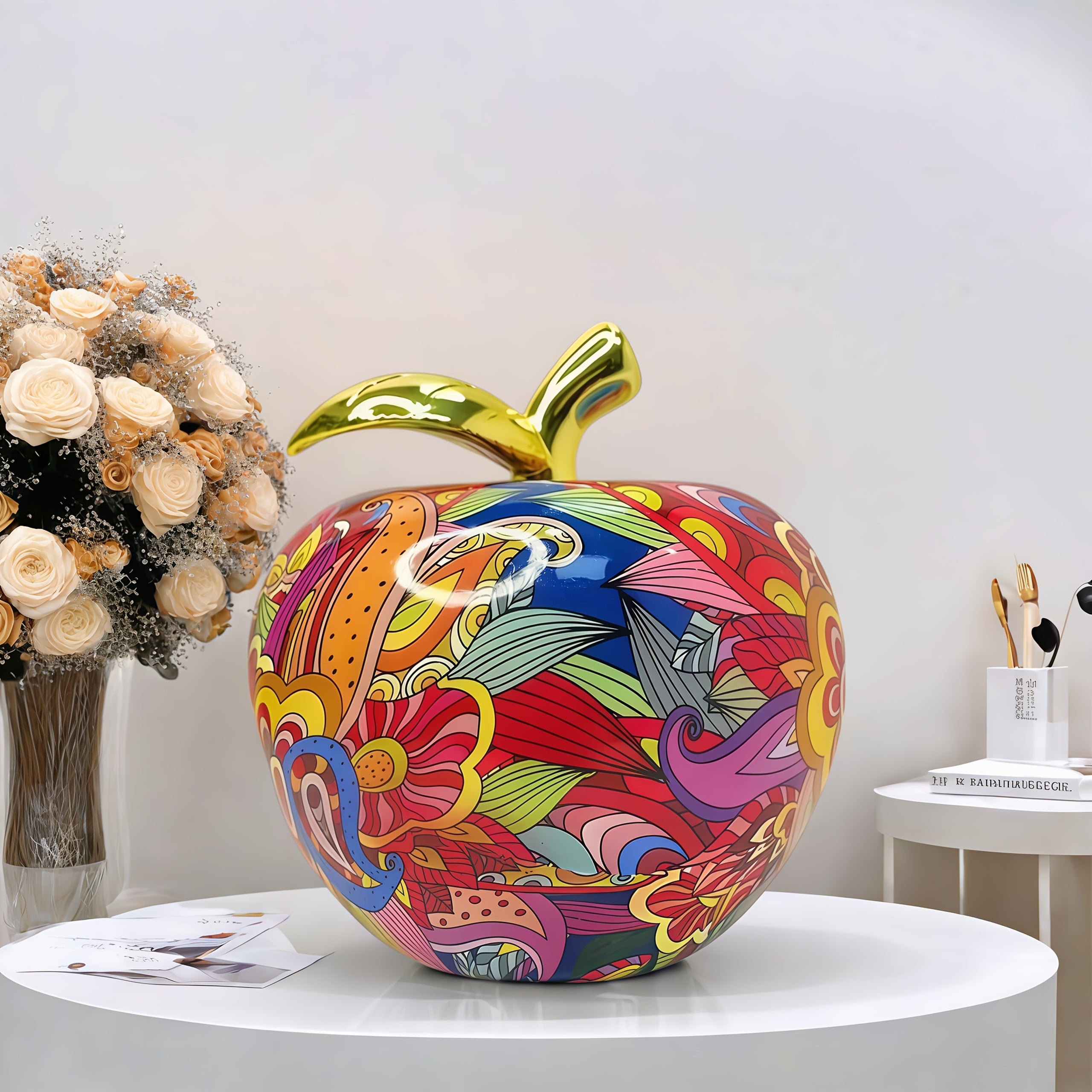 Tnessential Creative and Exquisite Colorful Apple Statues 3D Decor
