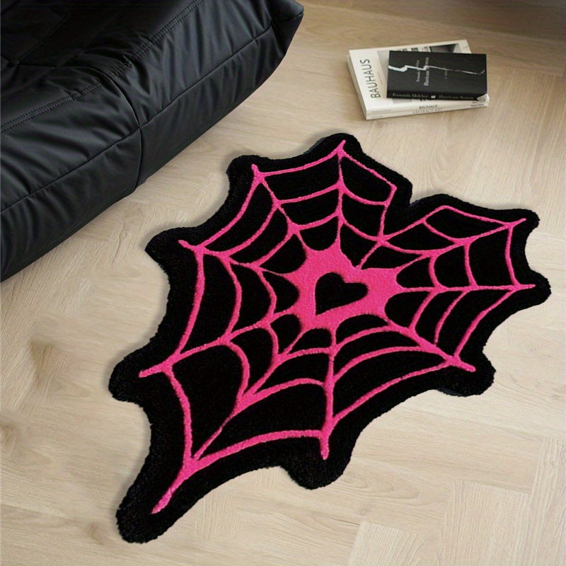 BLACK SPIDER WEB RUG view 2
