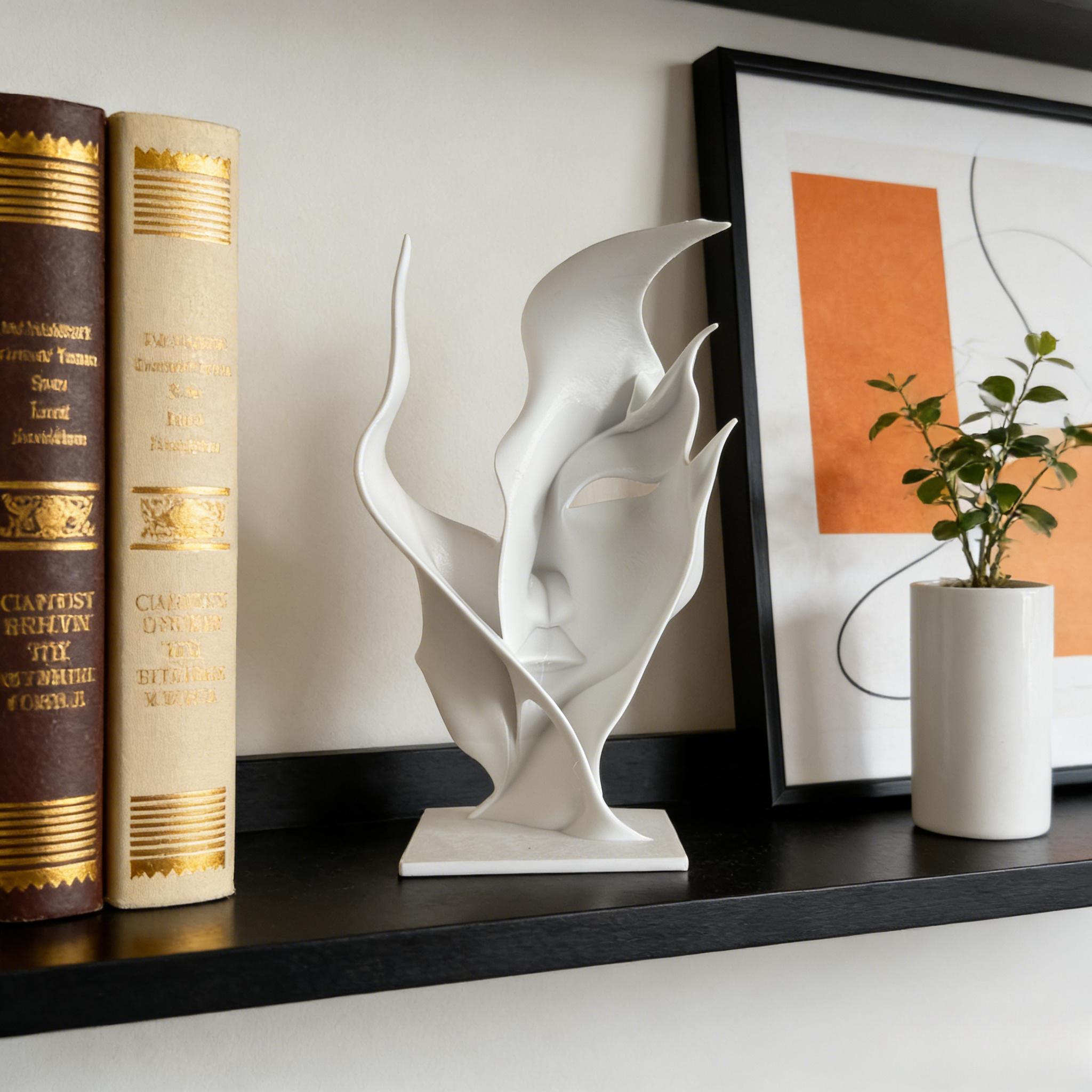 Tnessential White Art Half-face Sculpture 3D Decor