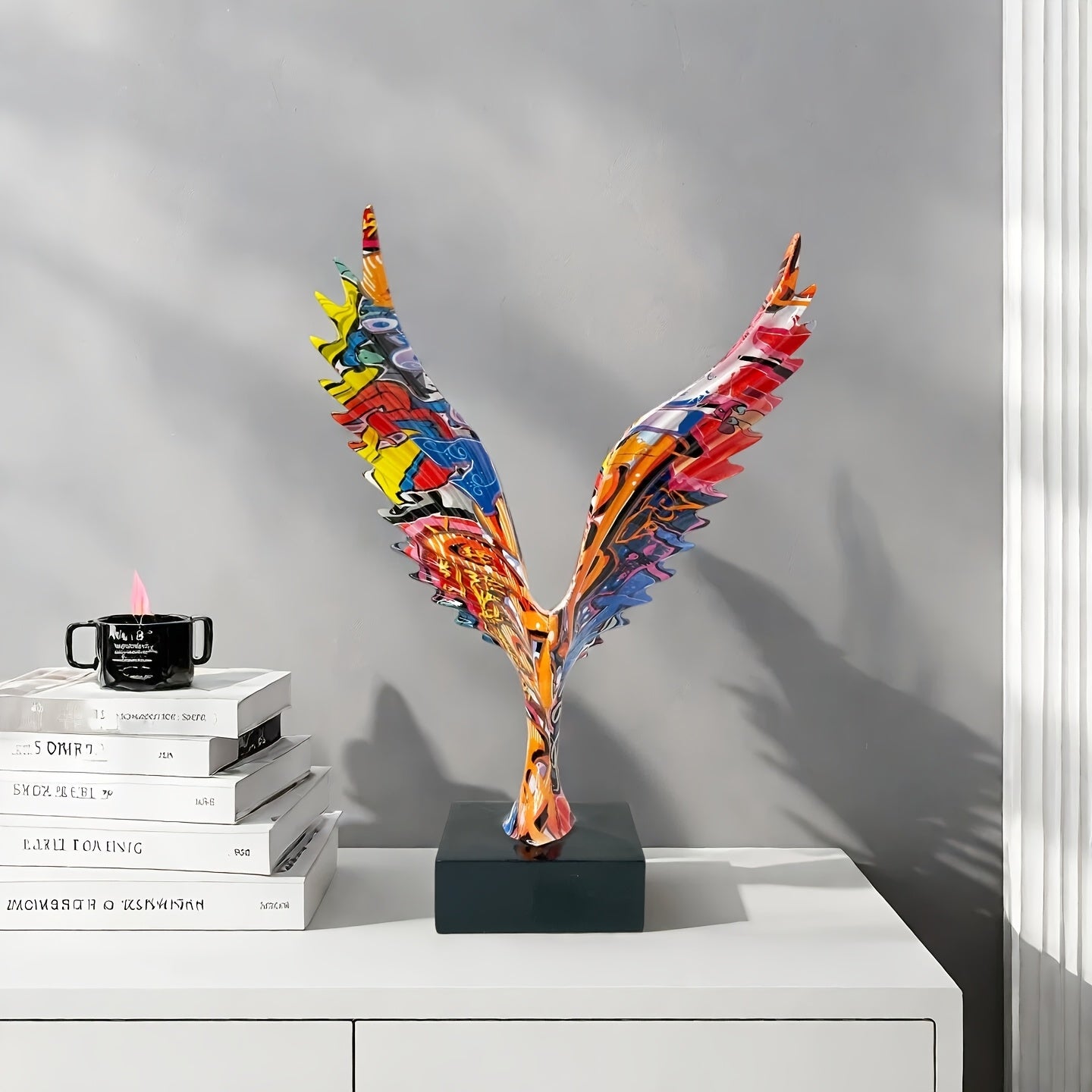 Tnessential Creative Graffiti Resin Phoenix Sculpture 3D Decor