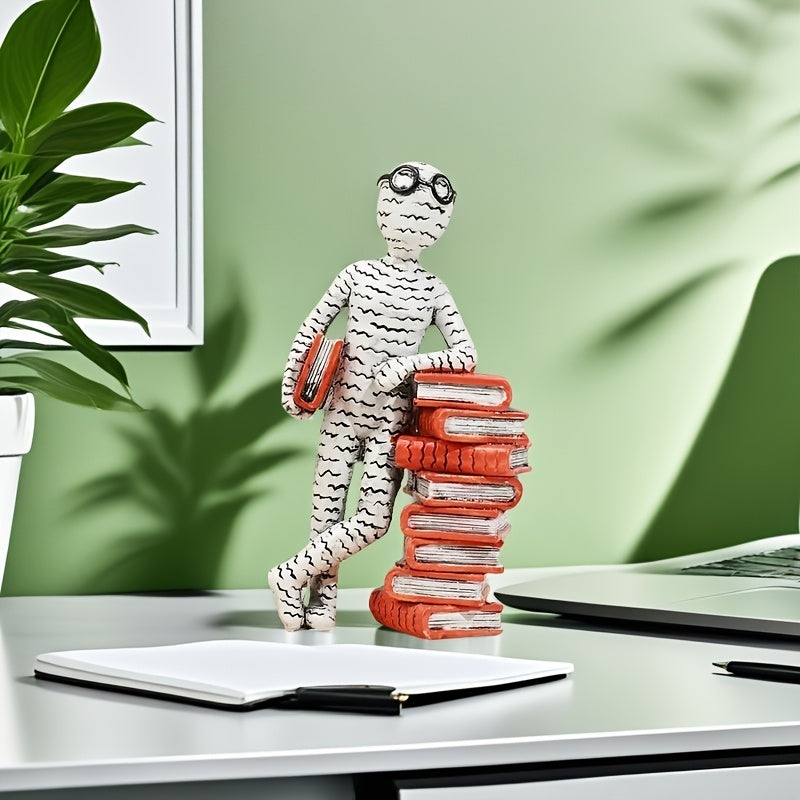 Tnessential Modern Abstract: Resin Reading Statue 3D Decor