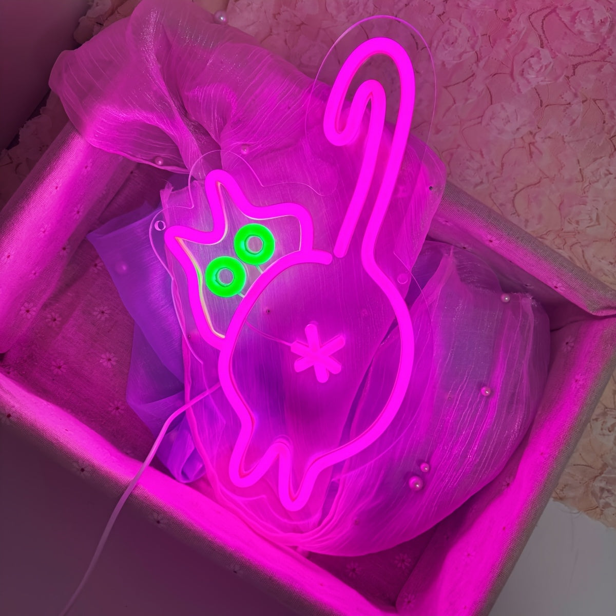 Tnessential Cat Butt Neon Sign Light for Wall Decor USB Powered Gaming 3D Decor