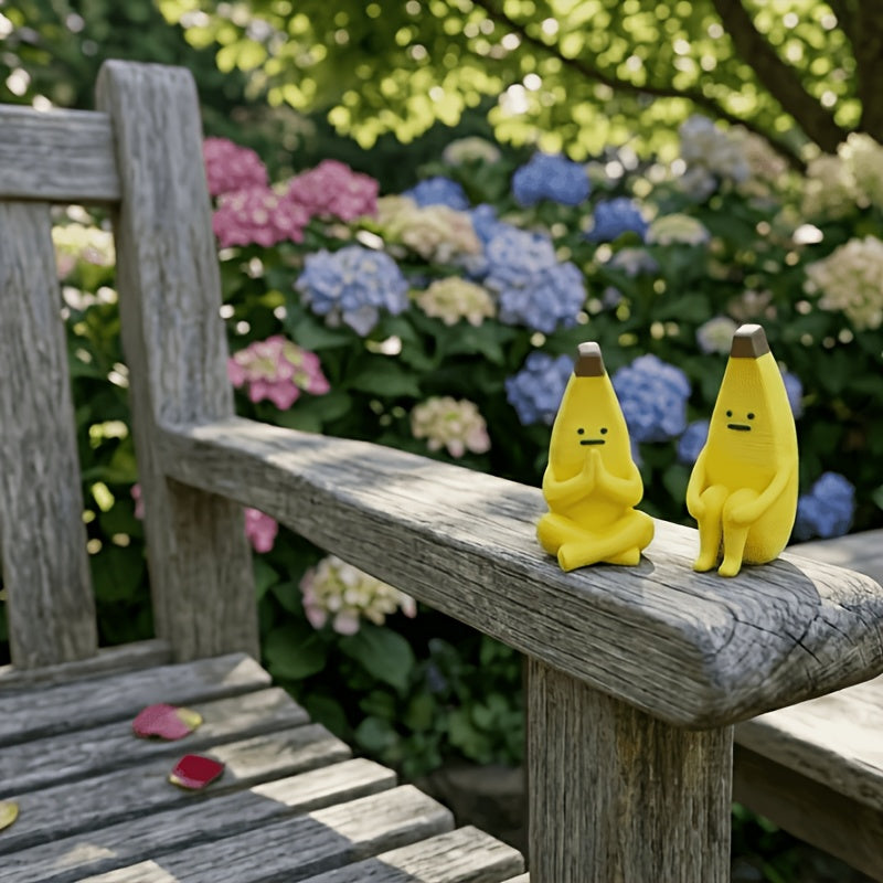 Tnessential Two Banana Statues with Different Designs 3D Decor