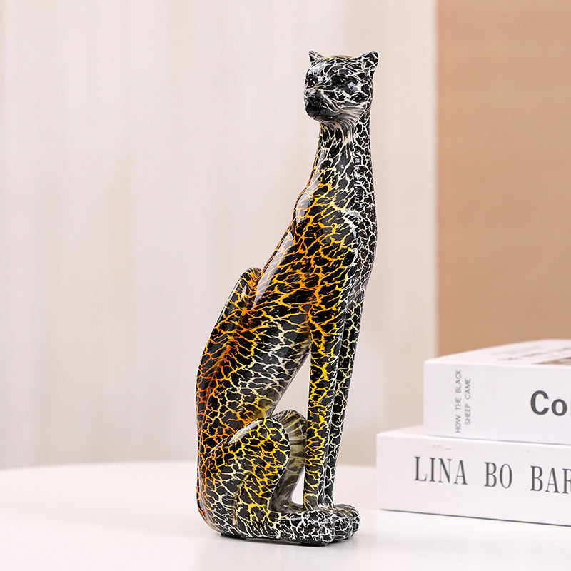 Tnessential Resin Leopard Statue Ornament 3D Decor