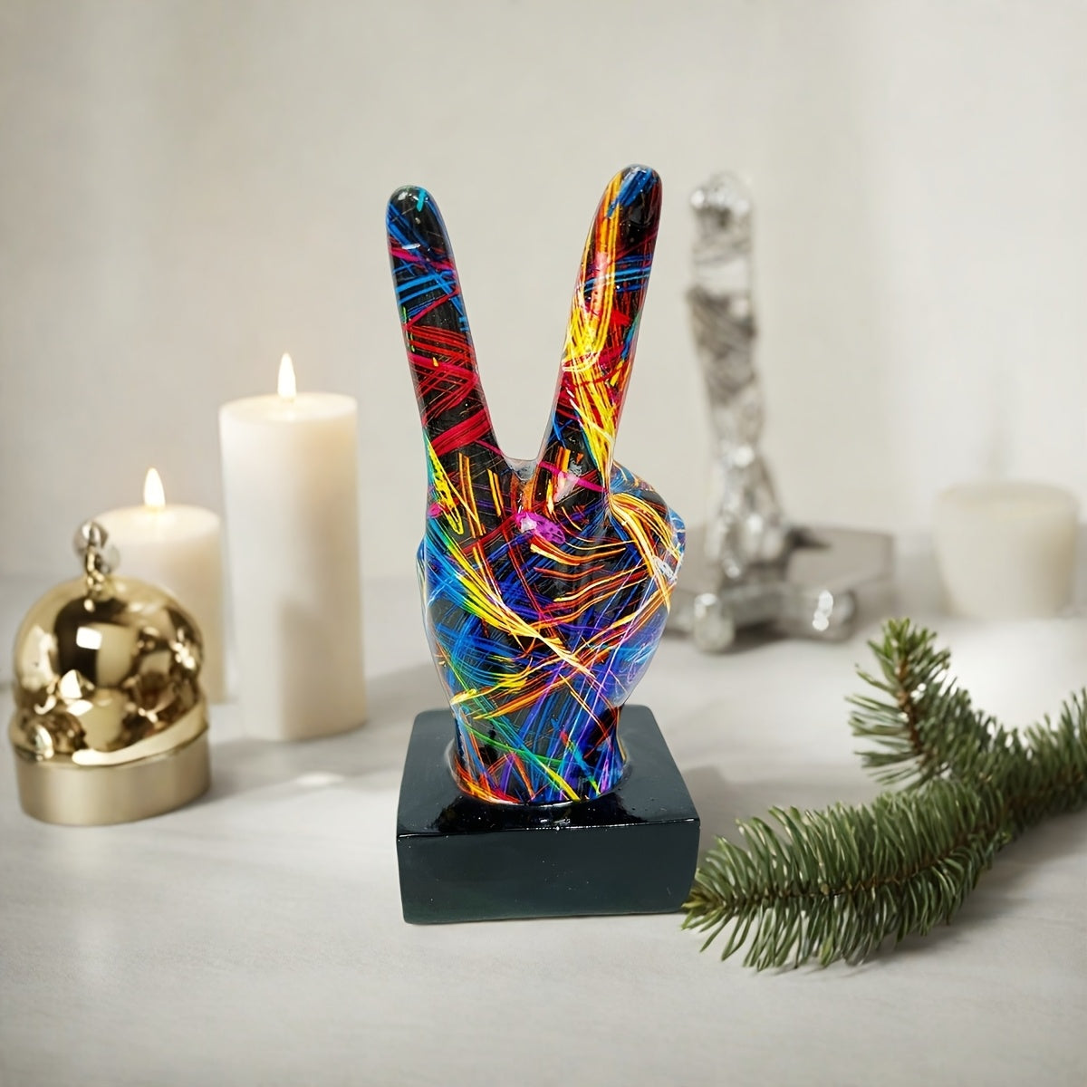 Tnessential Unique Resin Hand Gesture Statue 3D Decor