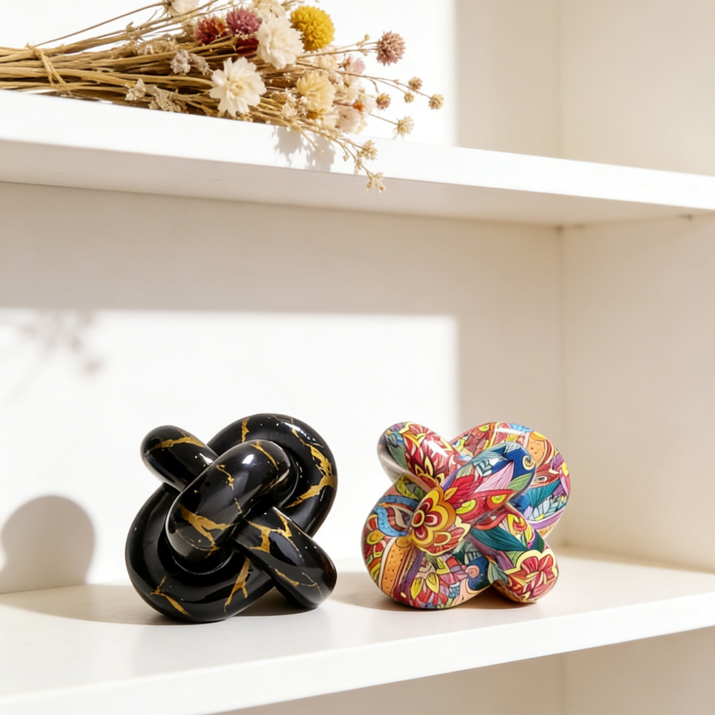 Tnessential Vibrant Graffiti Pop Art Knot Sculpture 3D Decor