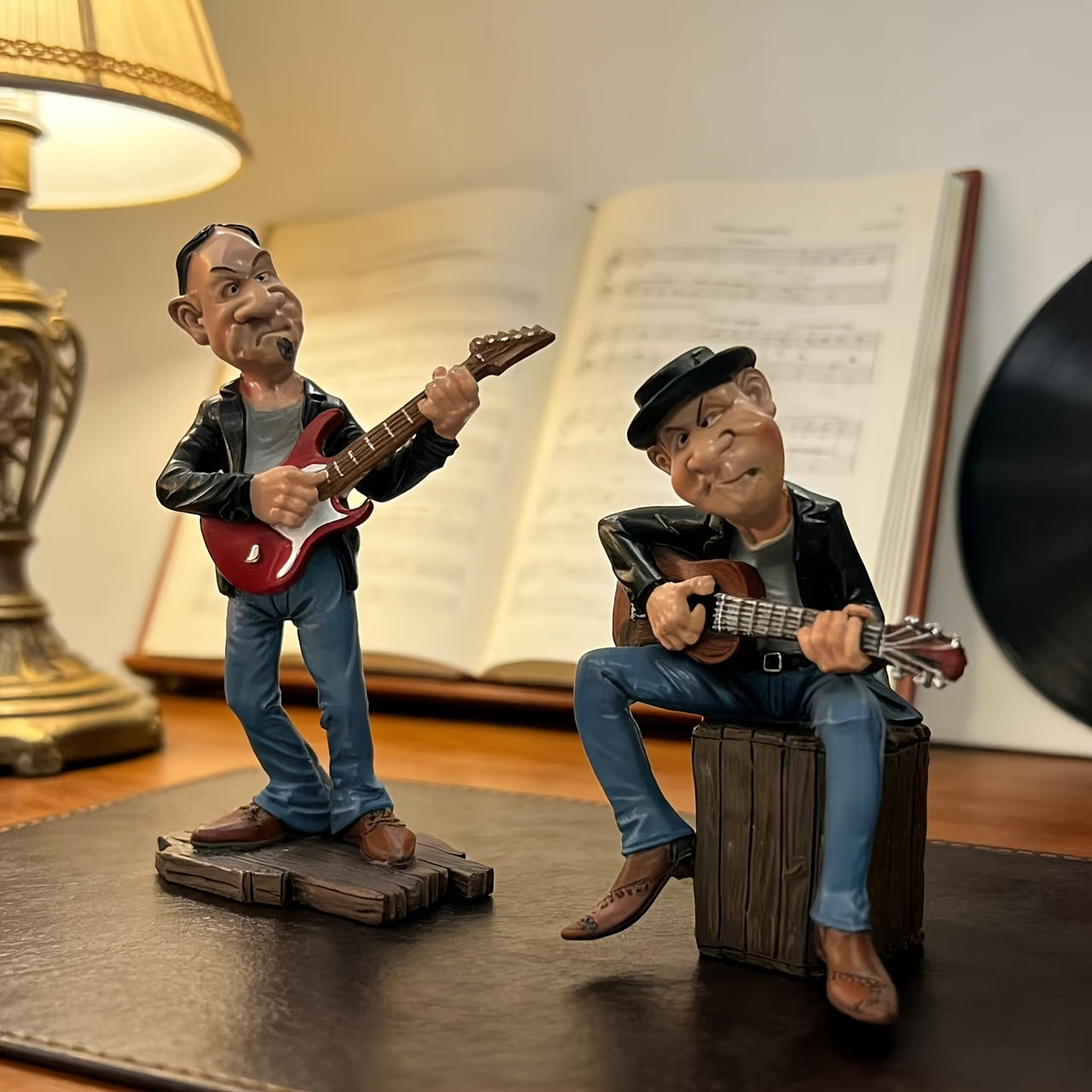 Tnessential Whimsical Guitarist Statue Figurine 3D Decor