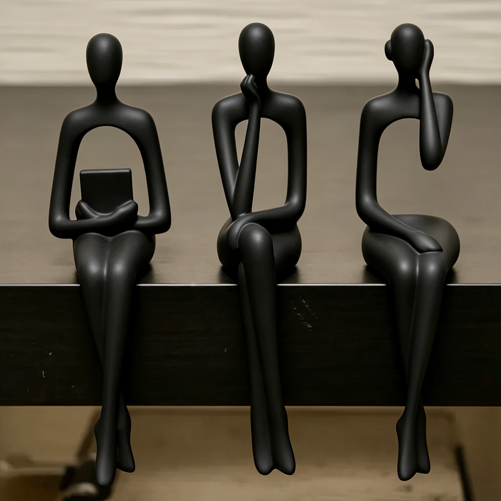 Tnessential Modern Resin Thinker Sitting Statue 3D Decor