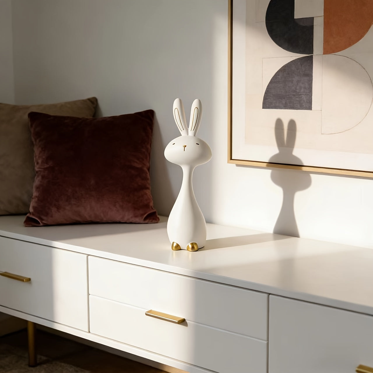 Tnessential Light Luxury Easy Golden-footed Rabbit Sculpture Decoration 3D Decor