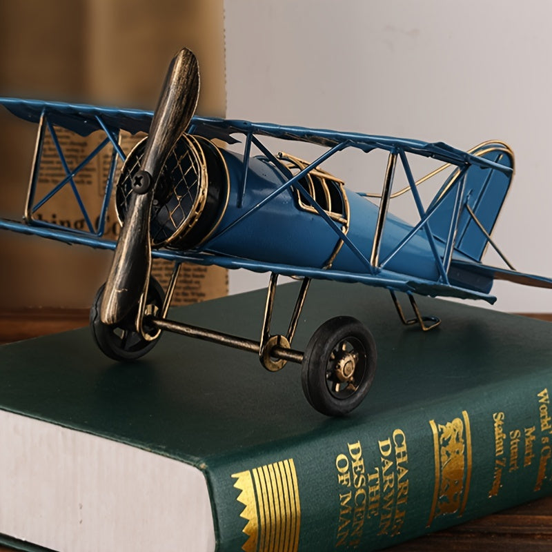 Tnessential Retro Iron Airplane Model Desk Ornament 3D Decor