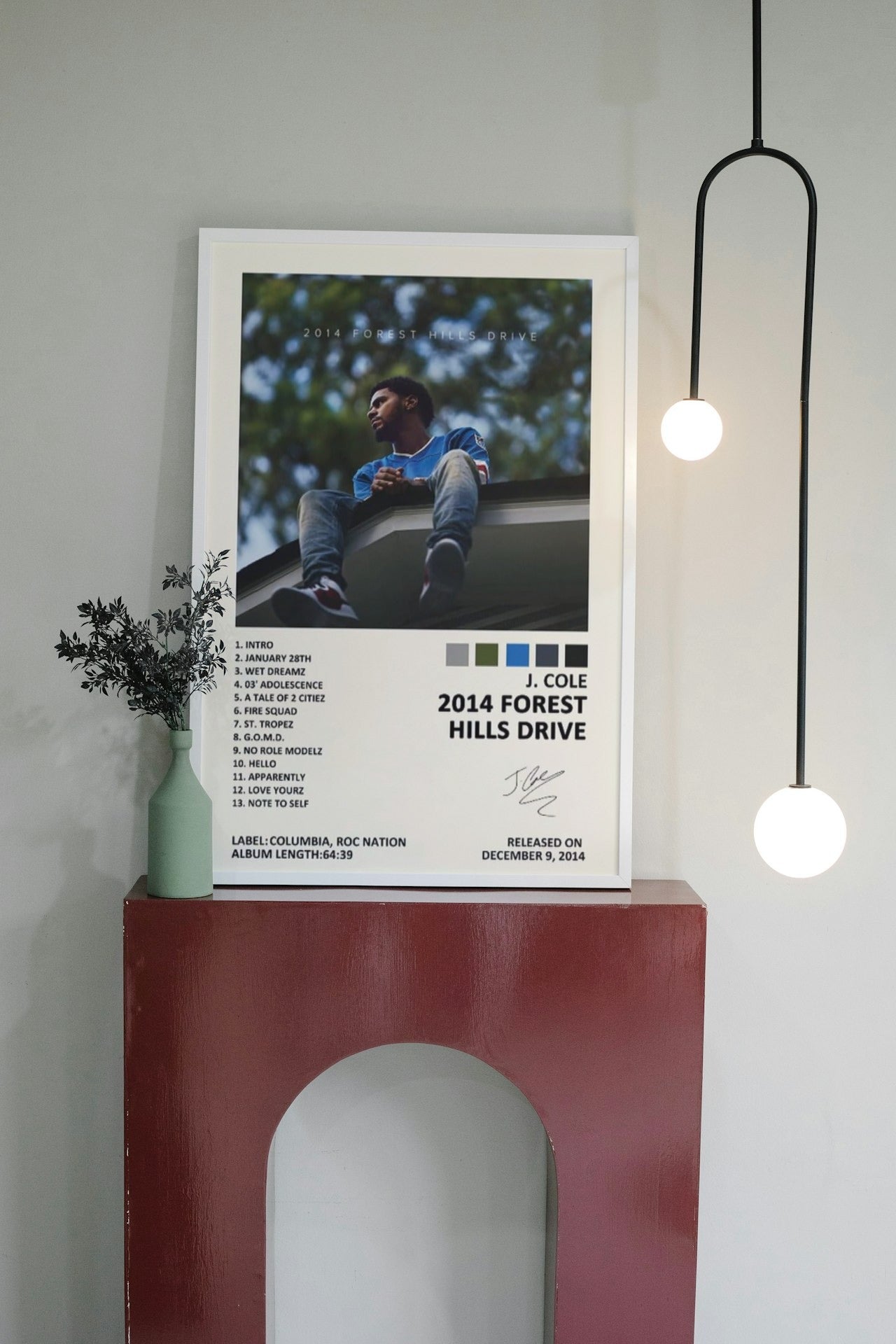 J COLE " 2014 FOREST HILLS DRIVE " CANVAS POSTER
