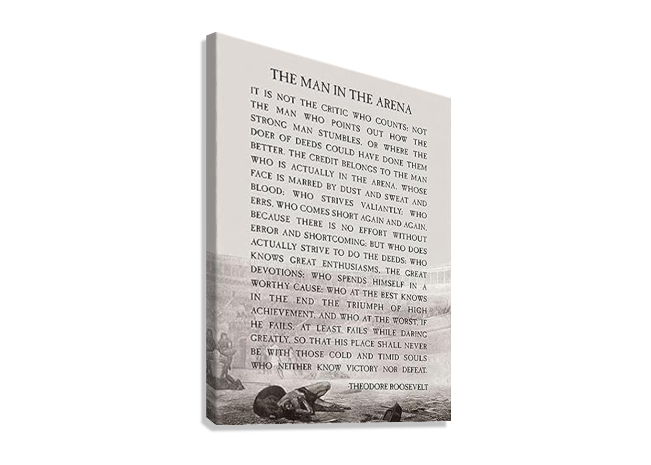 THEODORE ROOSEVELT "THE MAN IN THE ARENA "