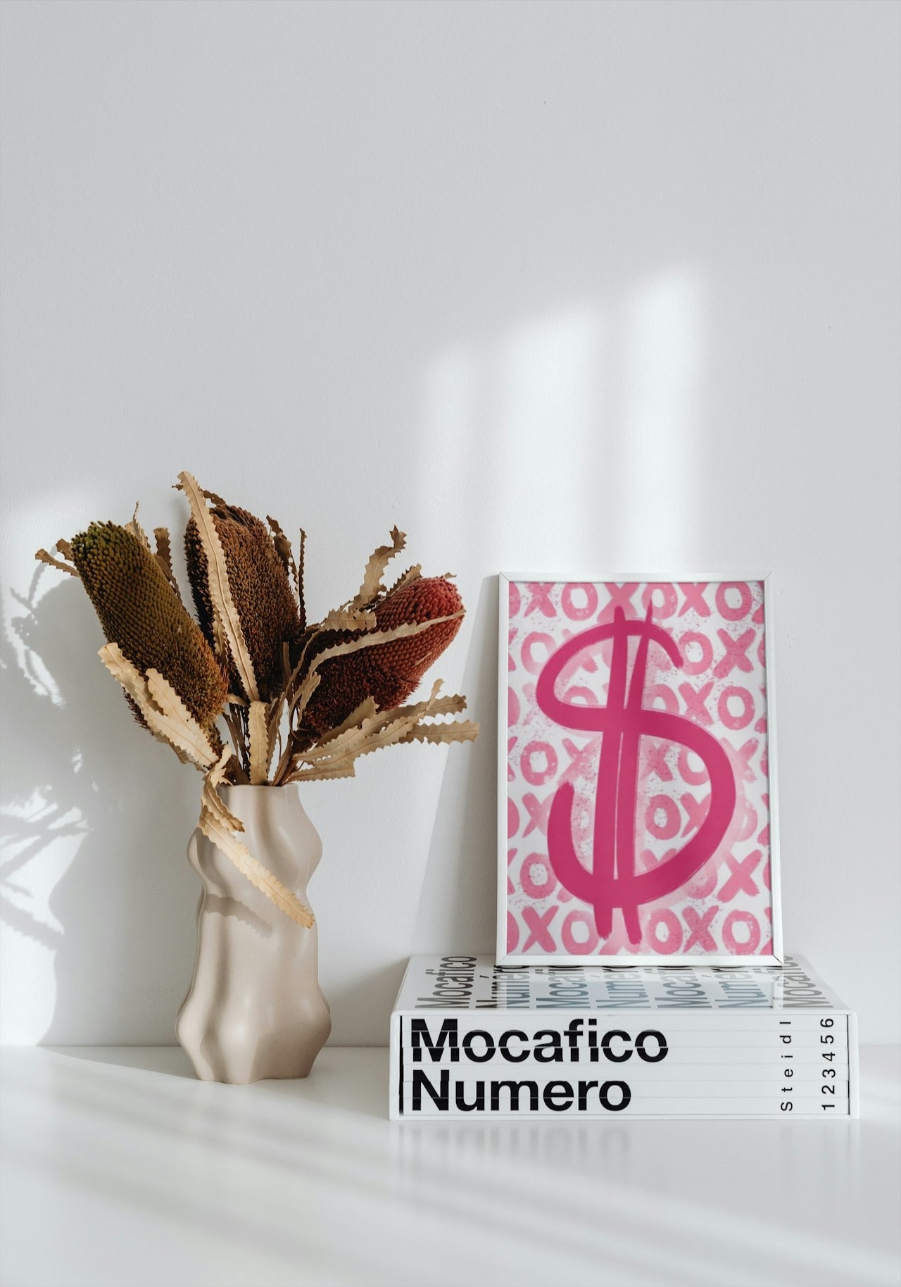 CUTE DOLLAR SIGN PINK CANVAS POSTER