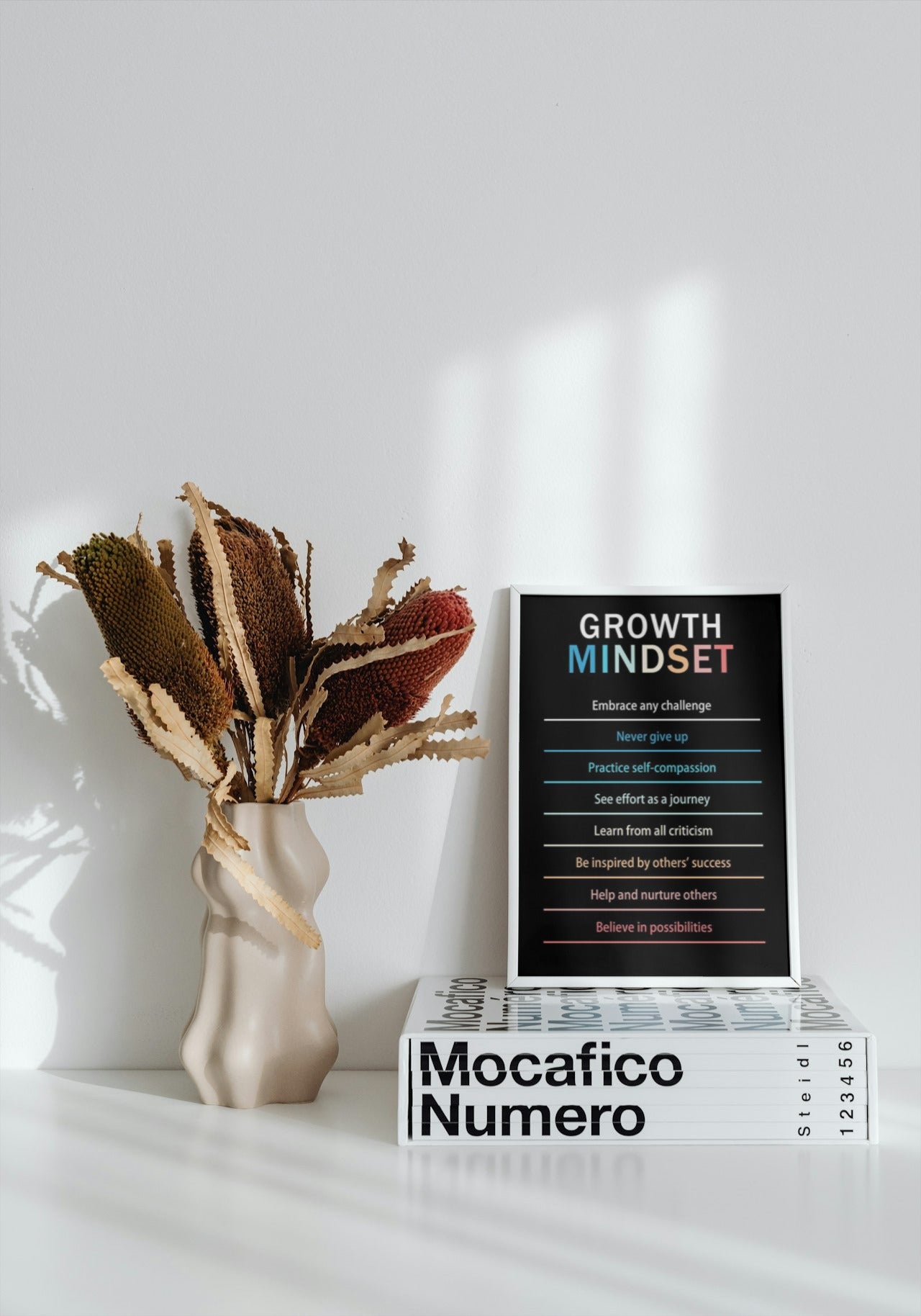 GROWTH MINDSET BLACK CANVAS POSTER