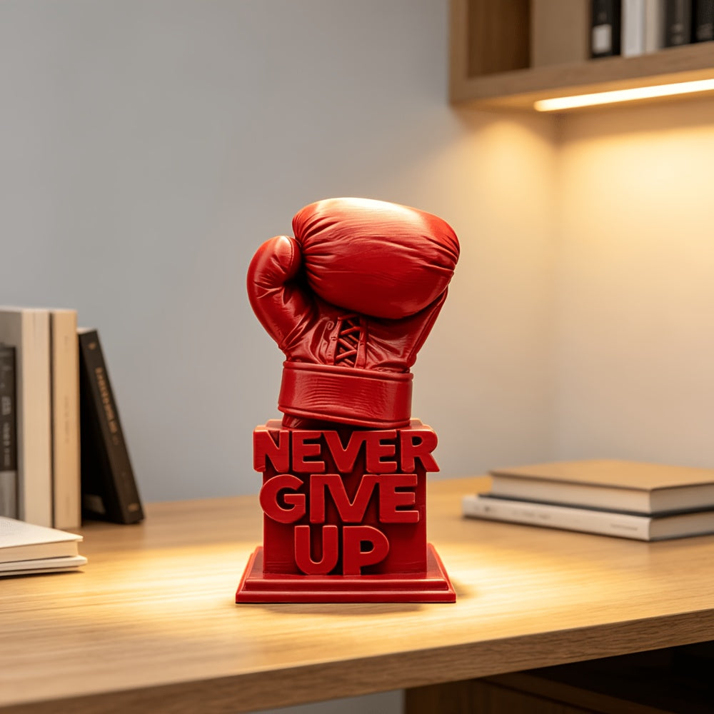 Tnessential Motivational 'never Give Up' Boxing Glove Sculpture 3D Decor
