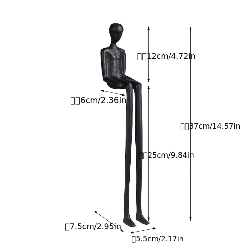 Tnessential Abstract Modern Minimalist Tall Figure Sculpture 3D Decor