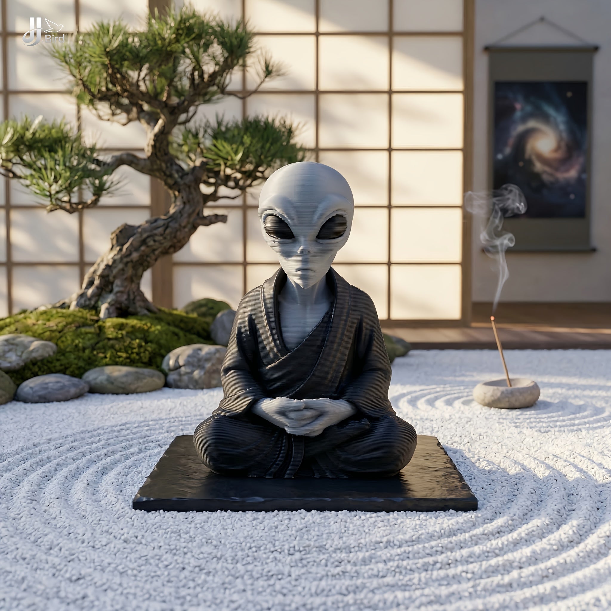 Tnessential Creative Meditating Alien Decorative Ornament 3D Decor