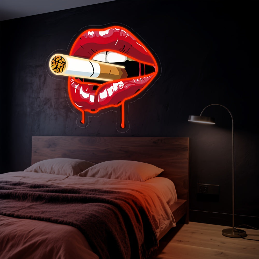 Tnessential Romantic Red Lips Neon Sign 3D Decor