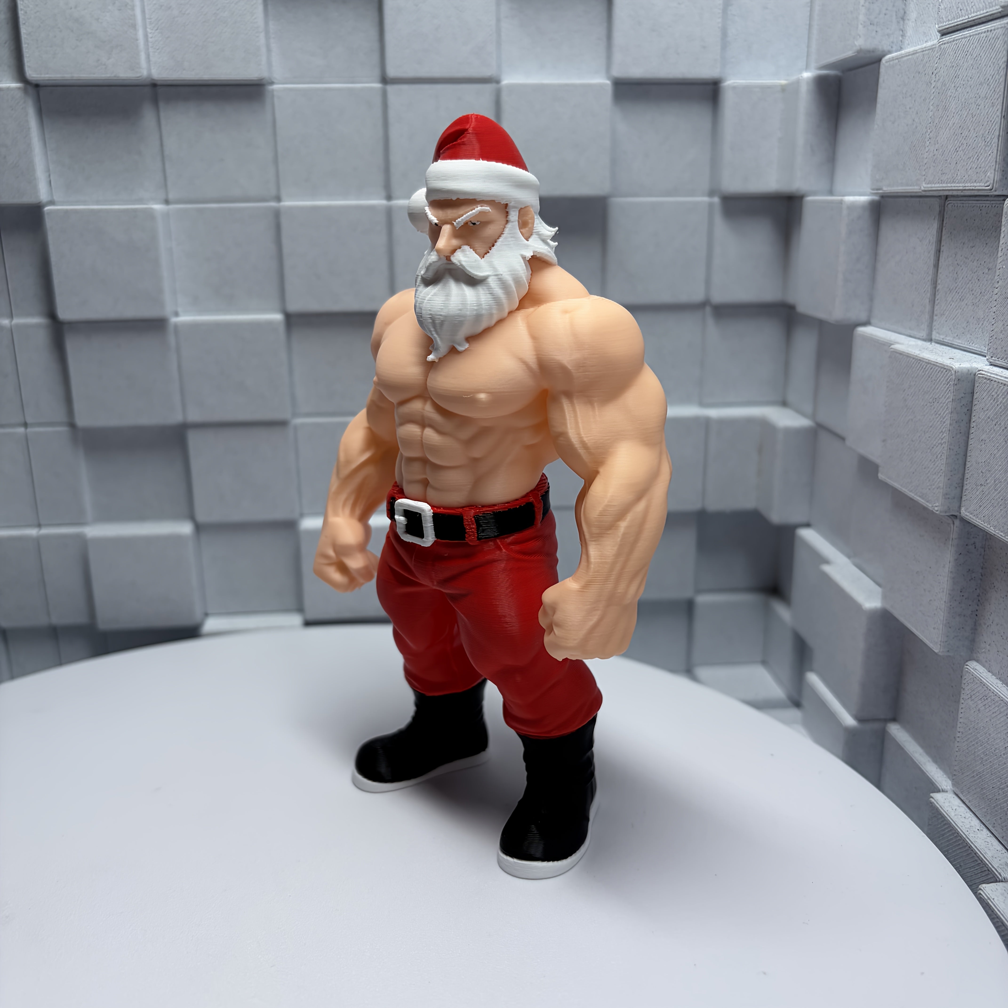 Tnessential New Edition Premium Muscular Santa Claus 3D Decor