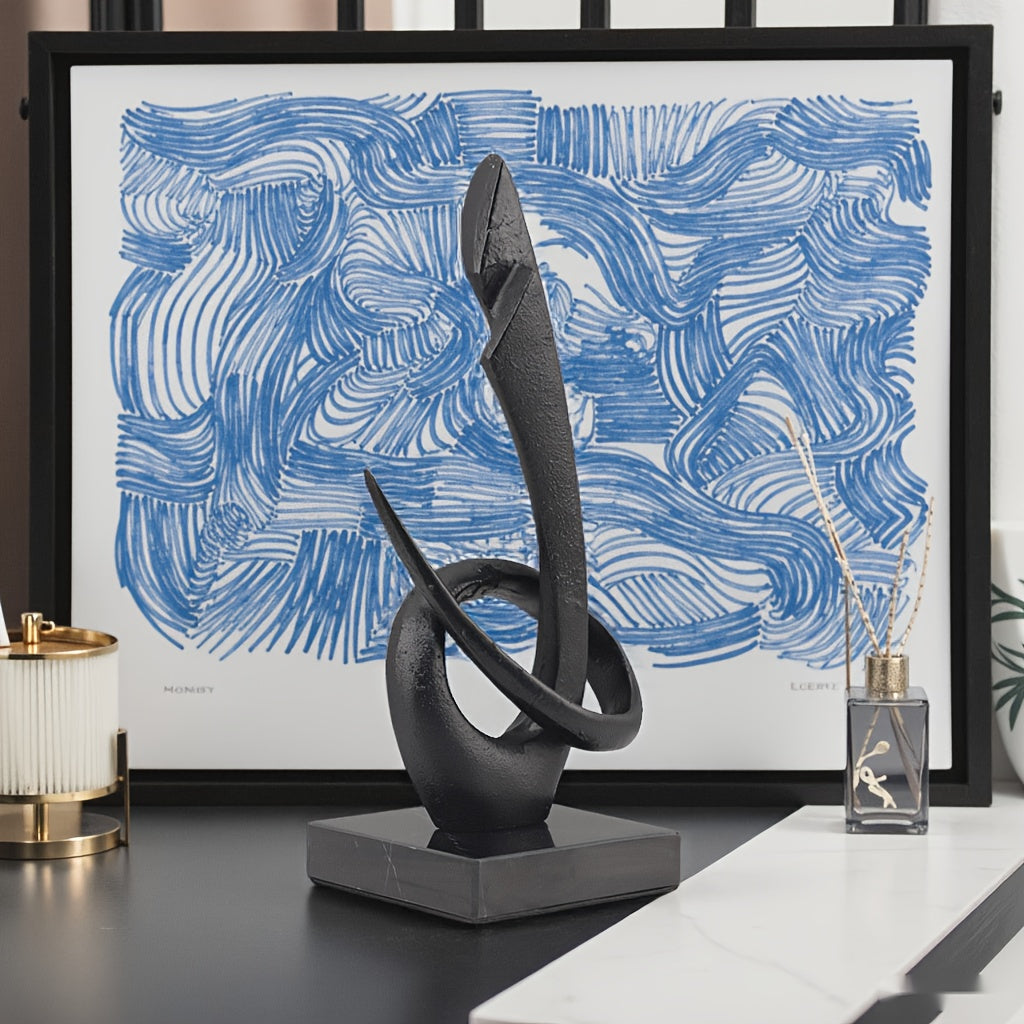Tnessential Modern Minimalist Abstract Metal Geometric Sculpture with 3D Decor