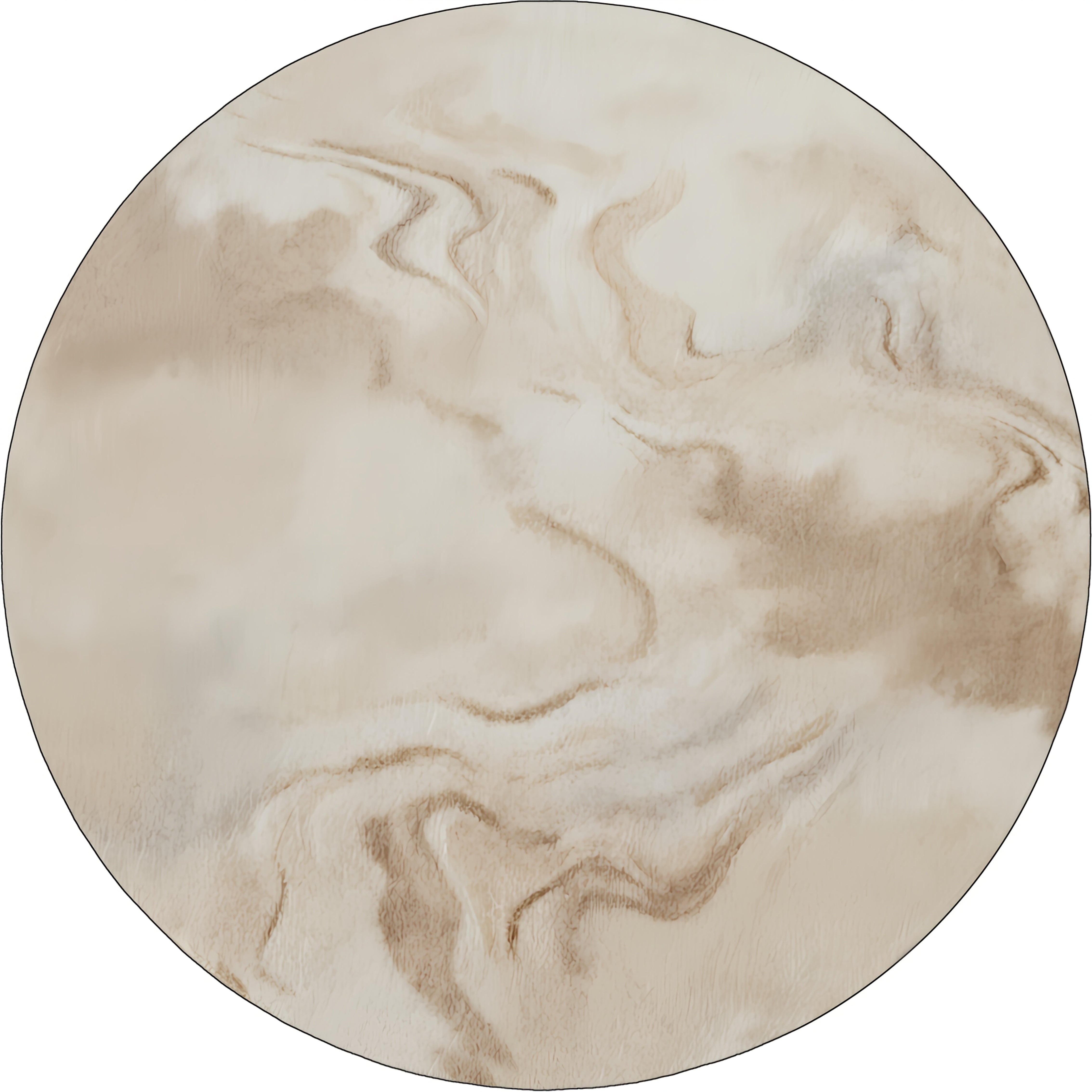 CREAM ROUND 5 RUG view 3