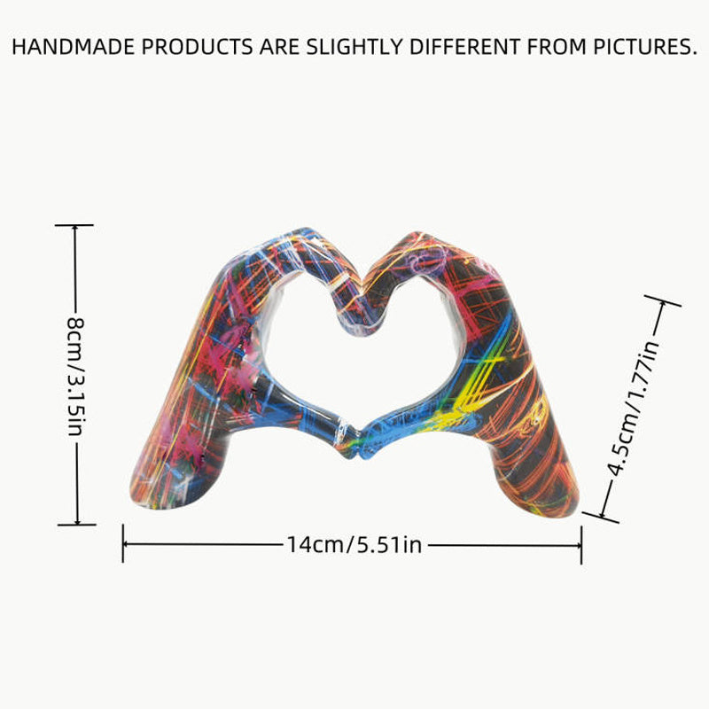 Tnessential Water Transfer Heart Gesture Ornament 3D Decor