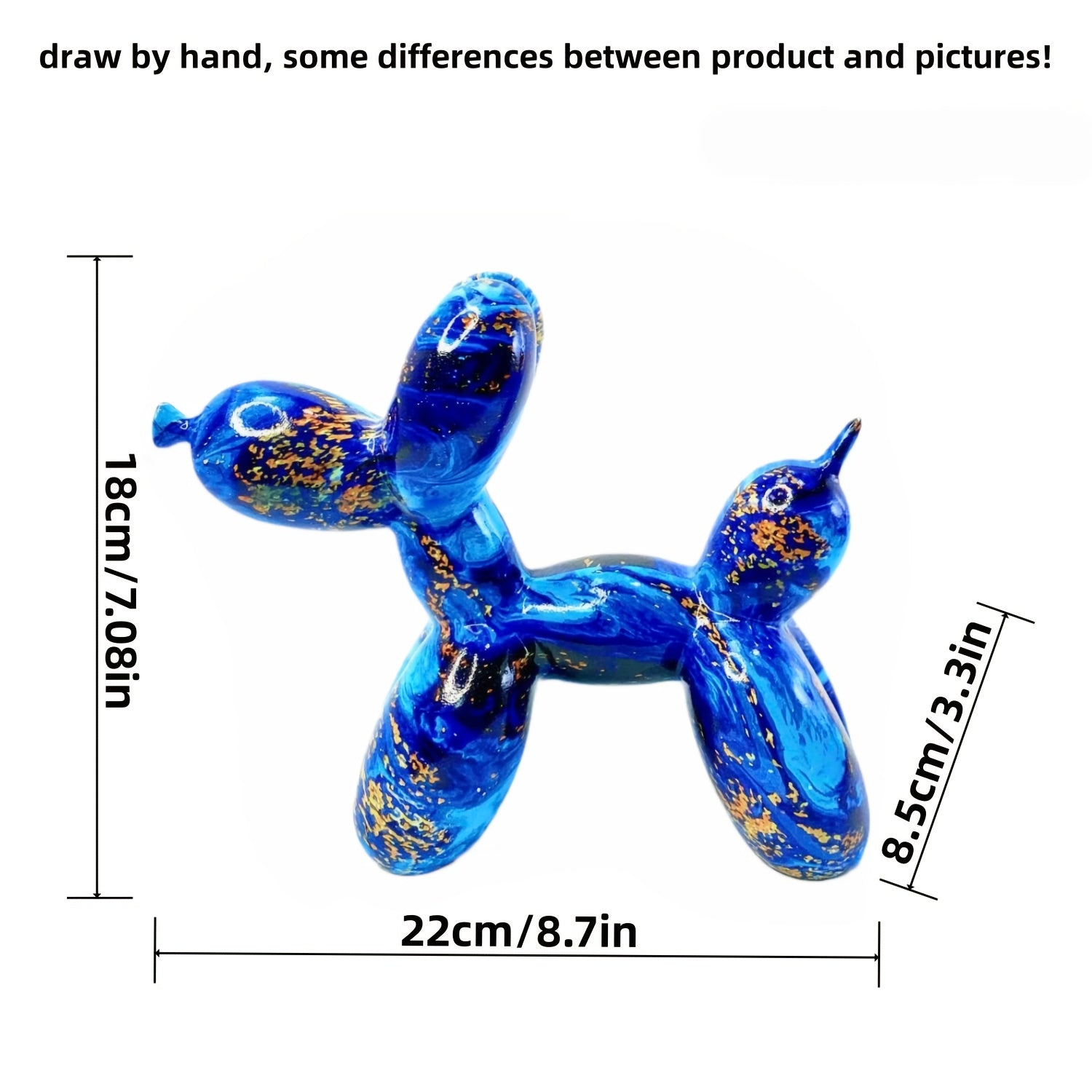 Tnessential Blue and Golden Water-soaked Balloon Dog 3D Decor