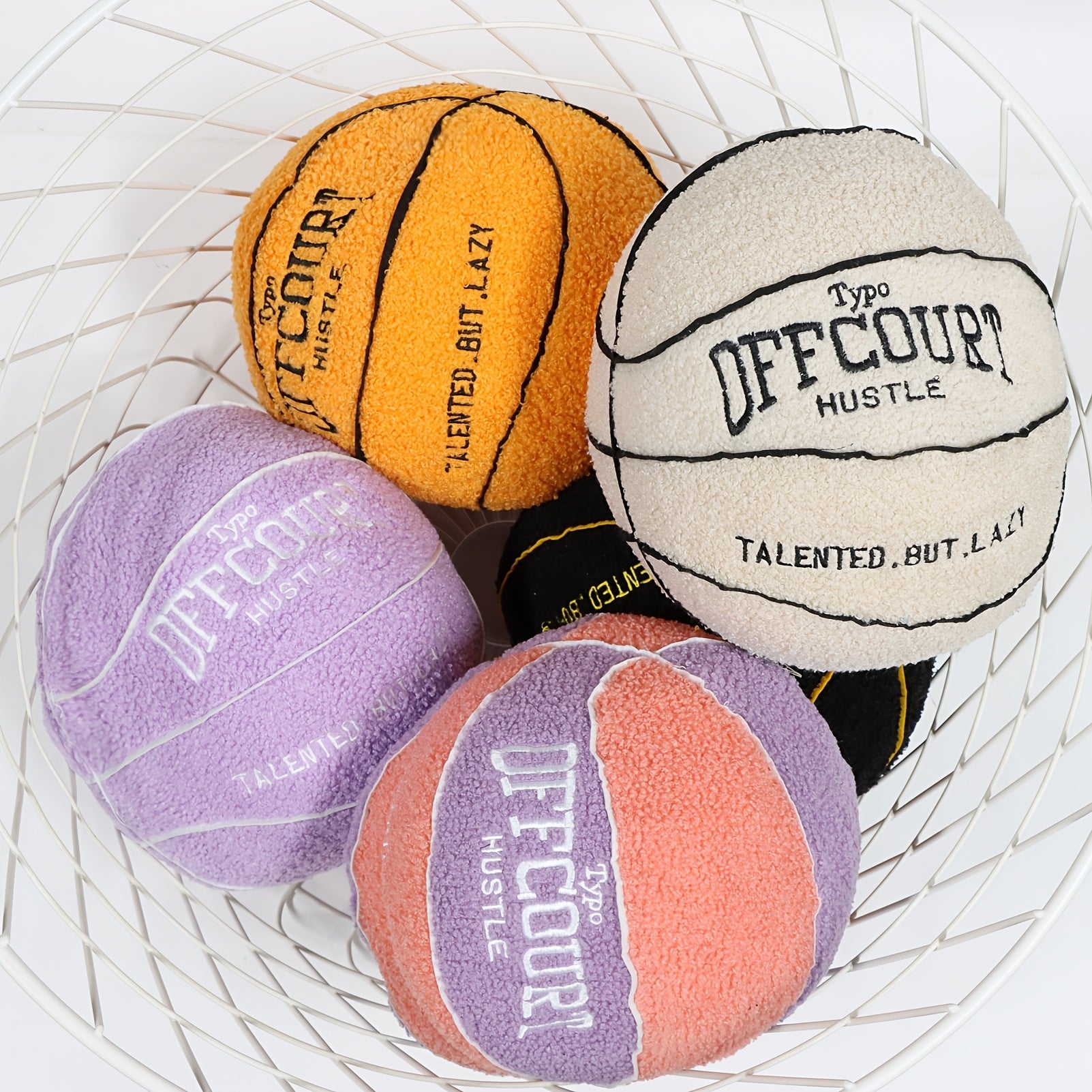 Tnessential Offcourt Basketball Toys Soft Basketball Stuffed 3D Decor
