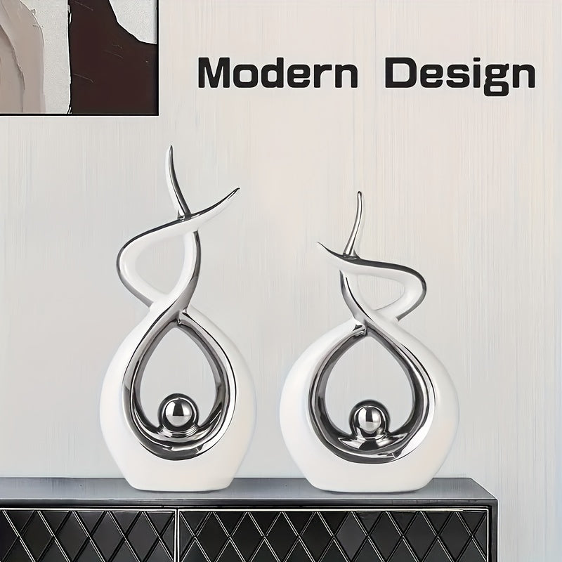 Tnessential Modern Flame Art Abstract Geometric Sculpture Set 3D Decor