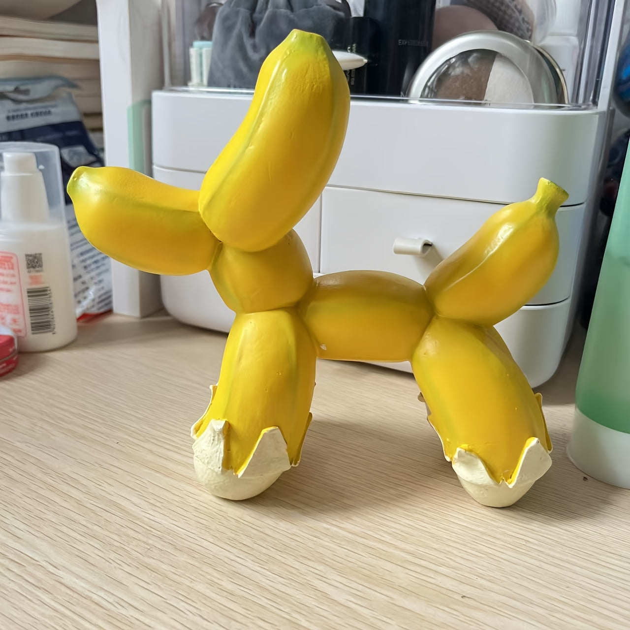 Tnessential Abstract Balloon Dog Banana Dog Animal Statue 3D Decor