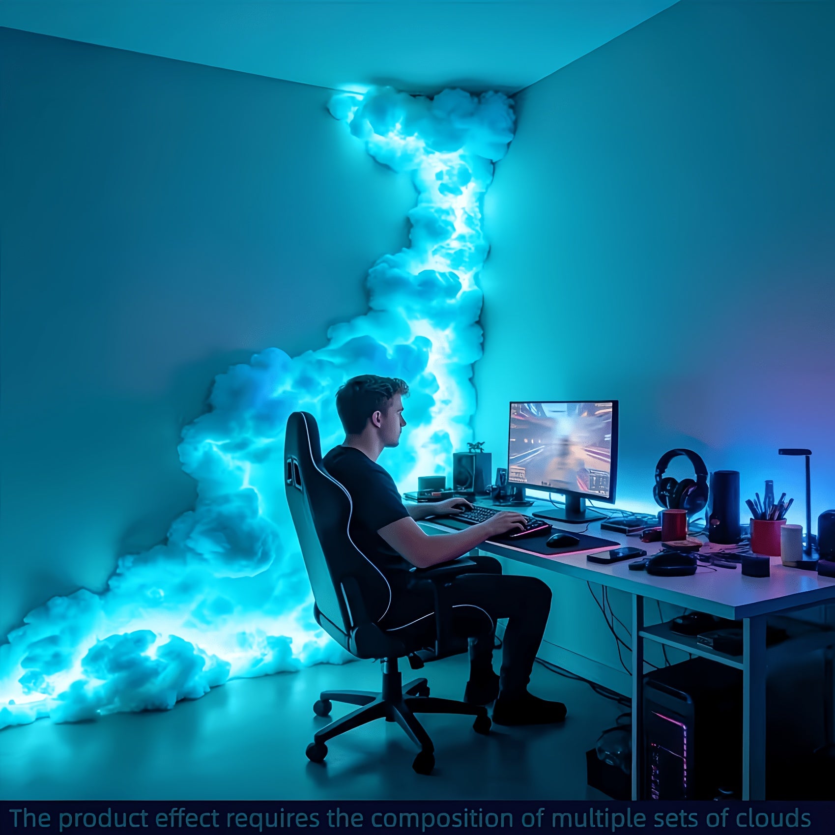 Tnessential 78 Meter Glowing 3D Lightning Thundercloud Light 3D Decor