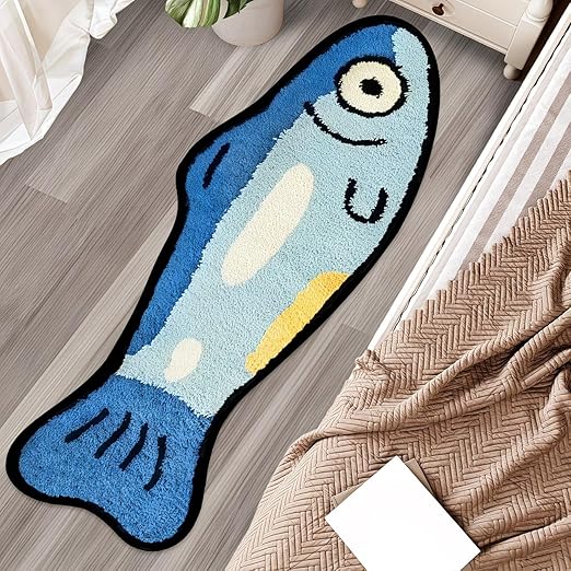 CUTE BLUE FISH RUG