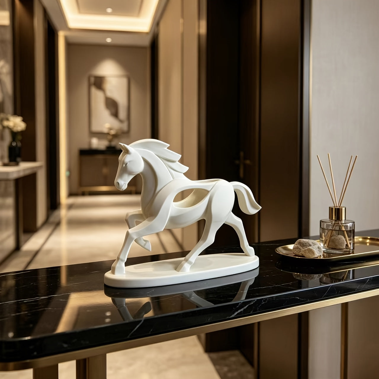 Tnessential Abstract Elegant Horse Sculpture 3D Decor