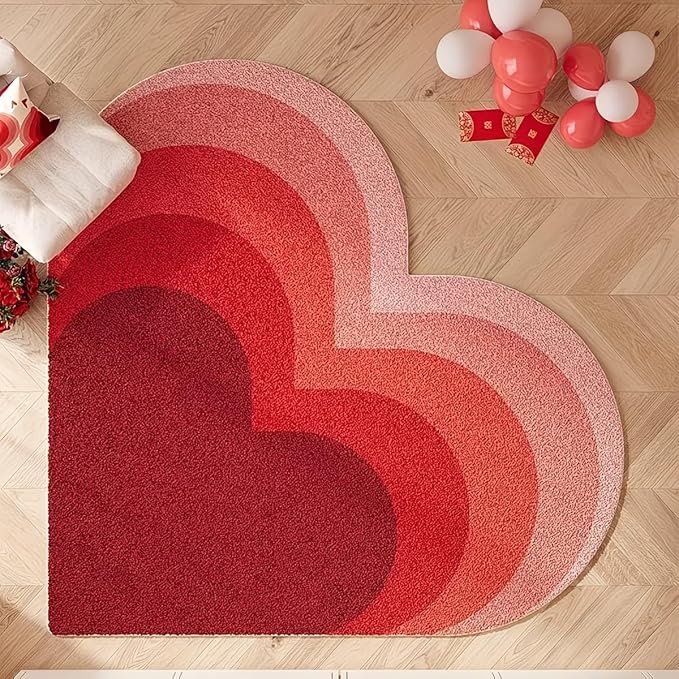RED GRADIENT HEART RUG