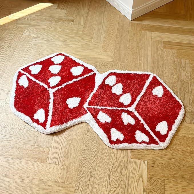 LUCKY RED DICE RUG