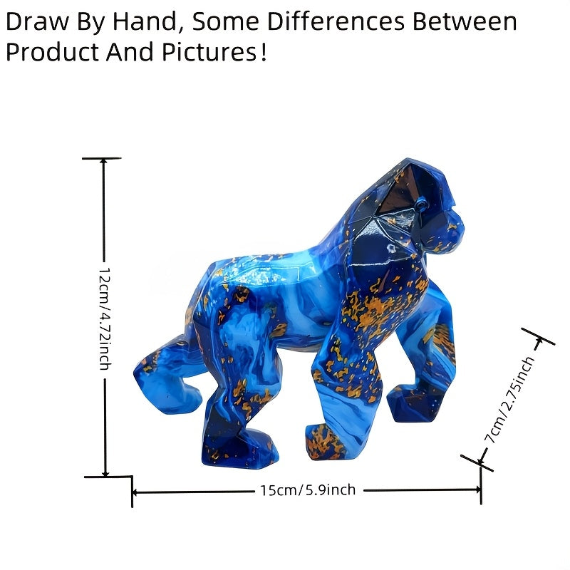 Tnessential Handmade Resin Gorilla Statue Sculpture 3D Decor