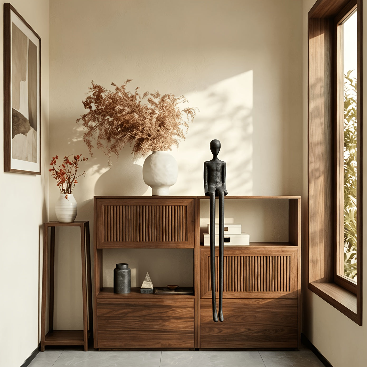 Tnessential Abstract Modern Minimalist Tall Figure Sculpture 3D Decor