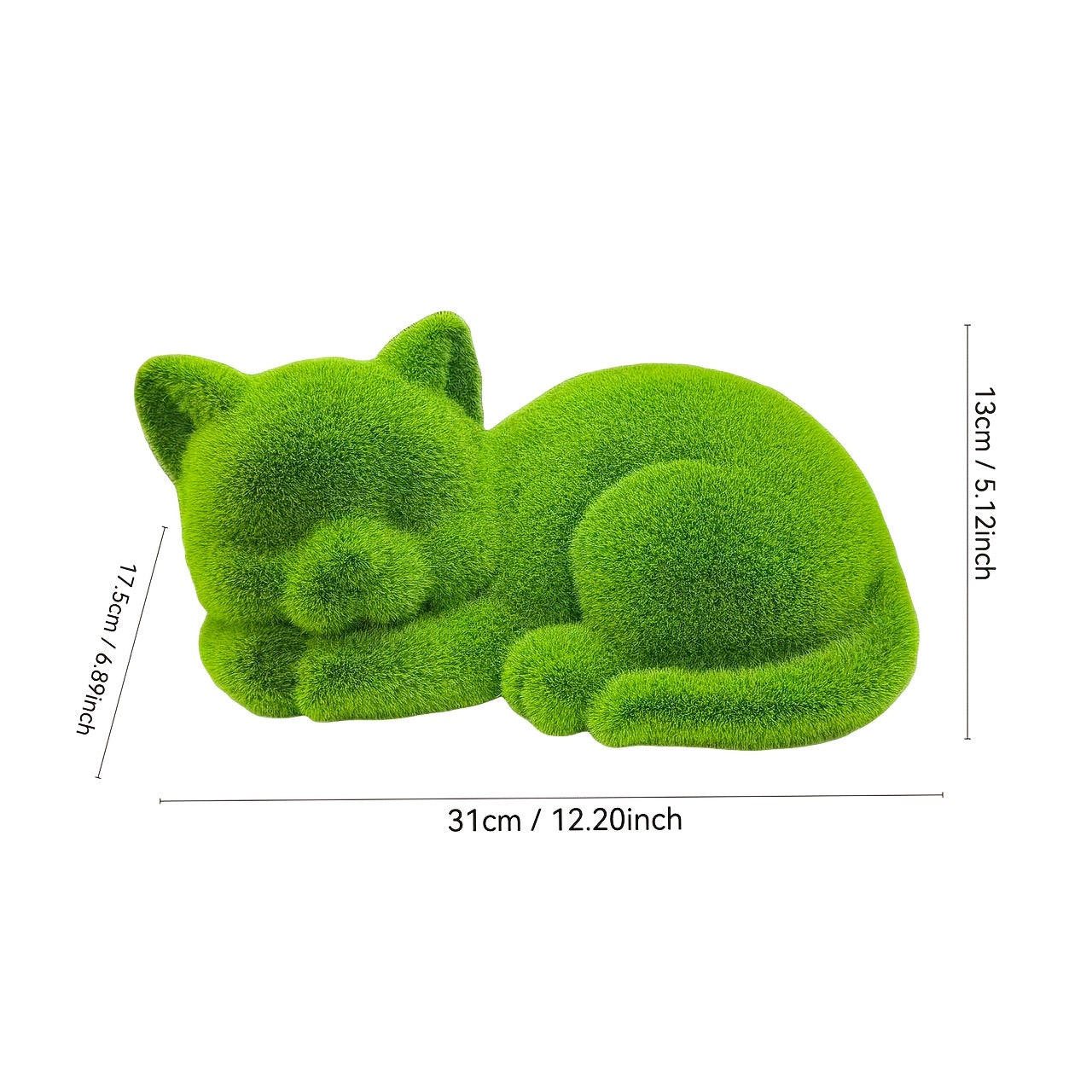 Tnessential Resin Flocked Cat Sculpture 3D Decor