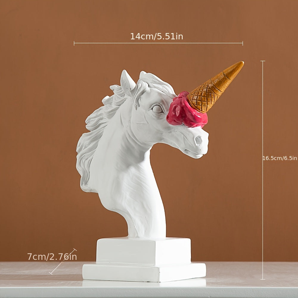 Tnessential European-style Hot Selling Ice Cream Horse Head Sculpture 3D Decor