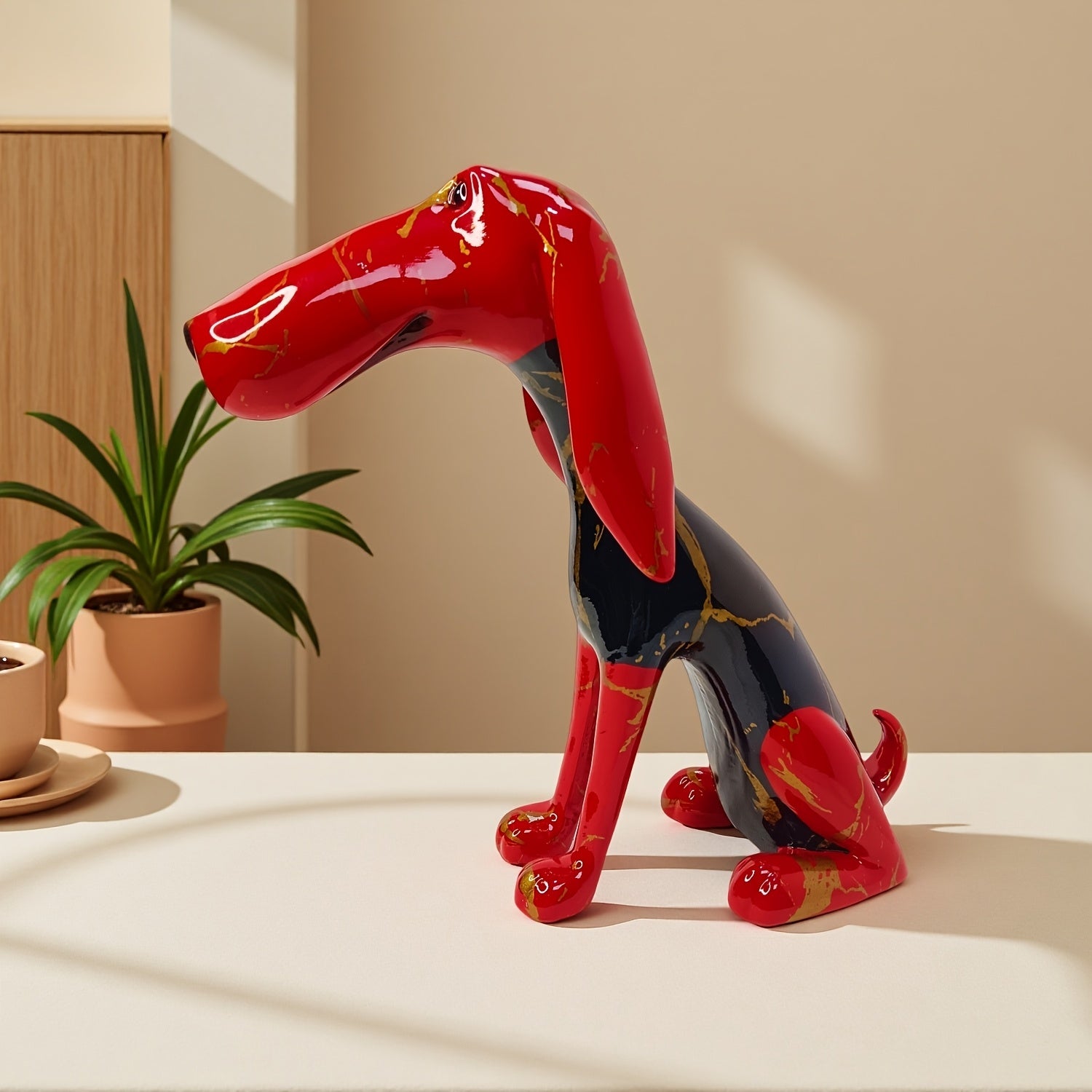 Tnessential Collectible Figurines 1PC Handmade Abstract Dog Sculpture 3D Decor