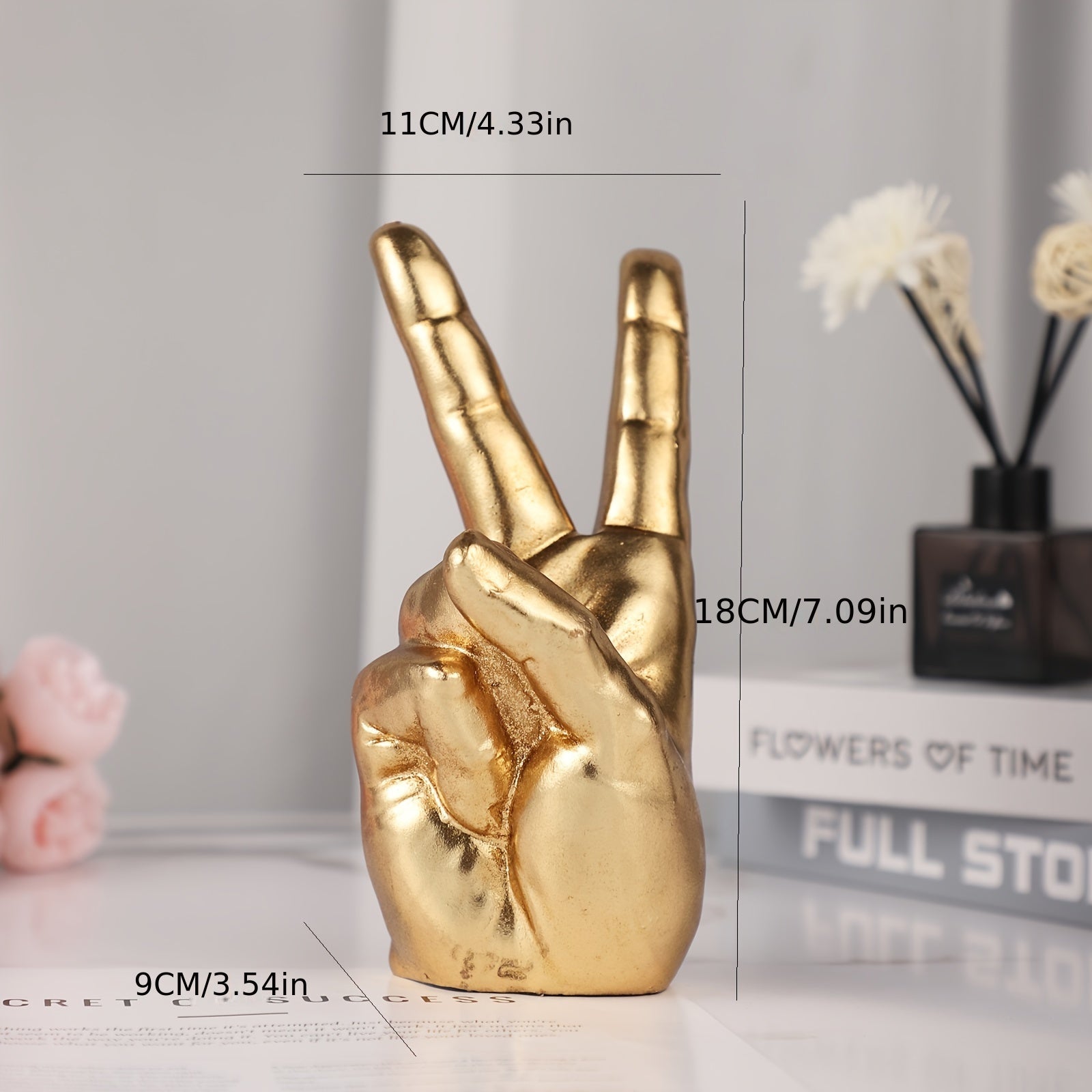 Tnessential Golden Abstract Hand Statue 3D Decor