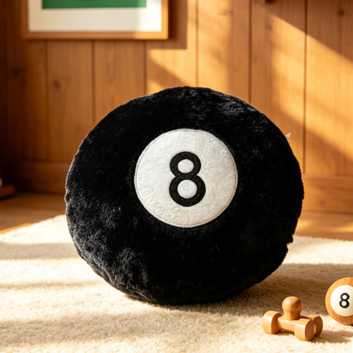 Tnessential Black Eight Plush Doll 3D Decor
