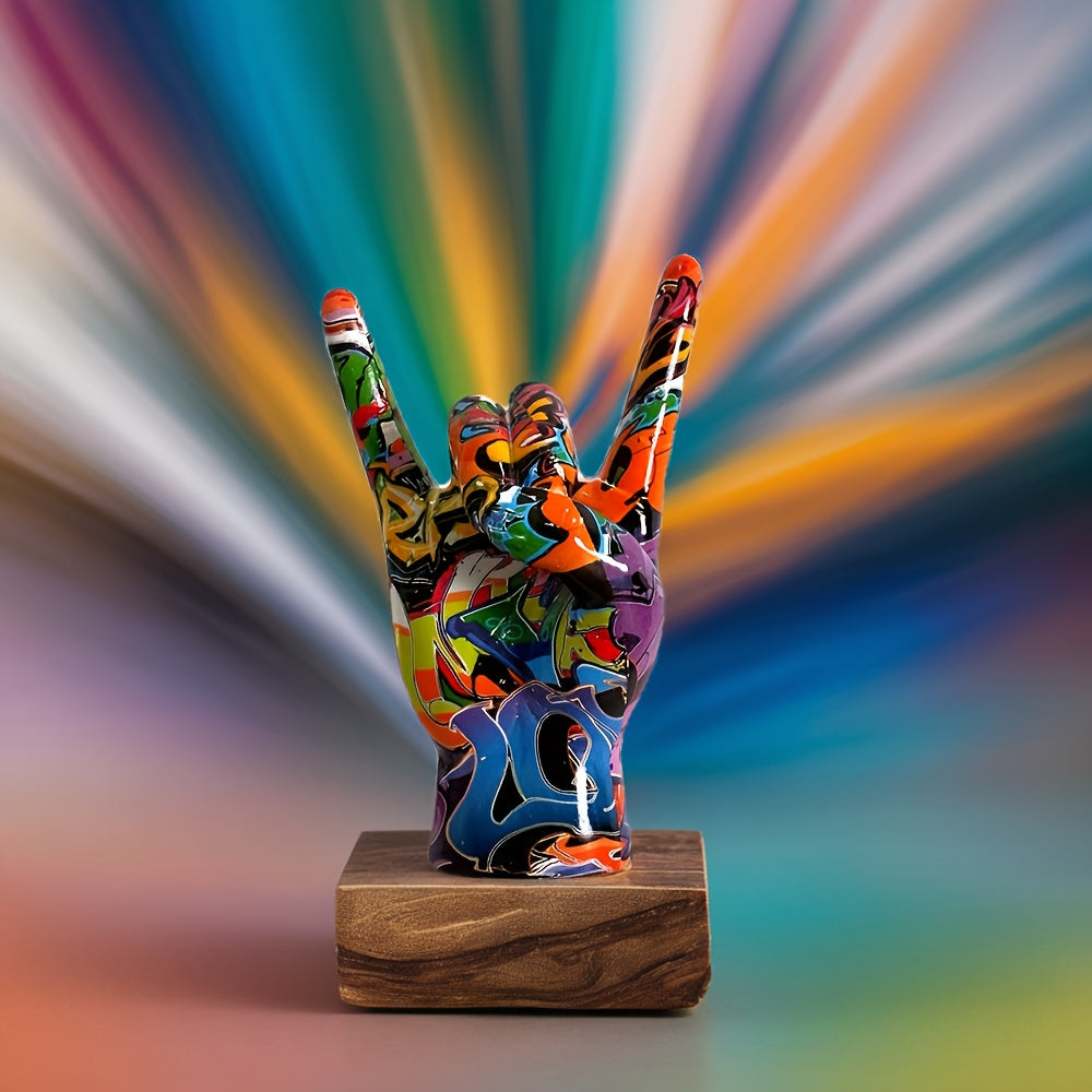 Tnessential Rock Gesture Resin Figurine 3D Decor