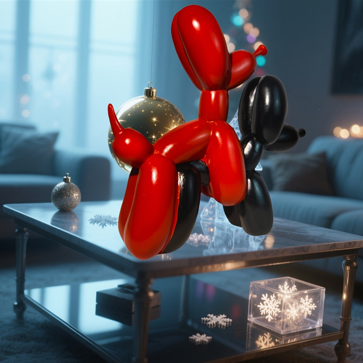 Tnessential Elegant Smooth Balloon Dog Resin Ornament in Nordic Style 3D Decor