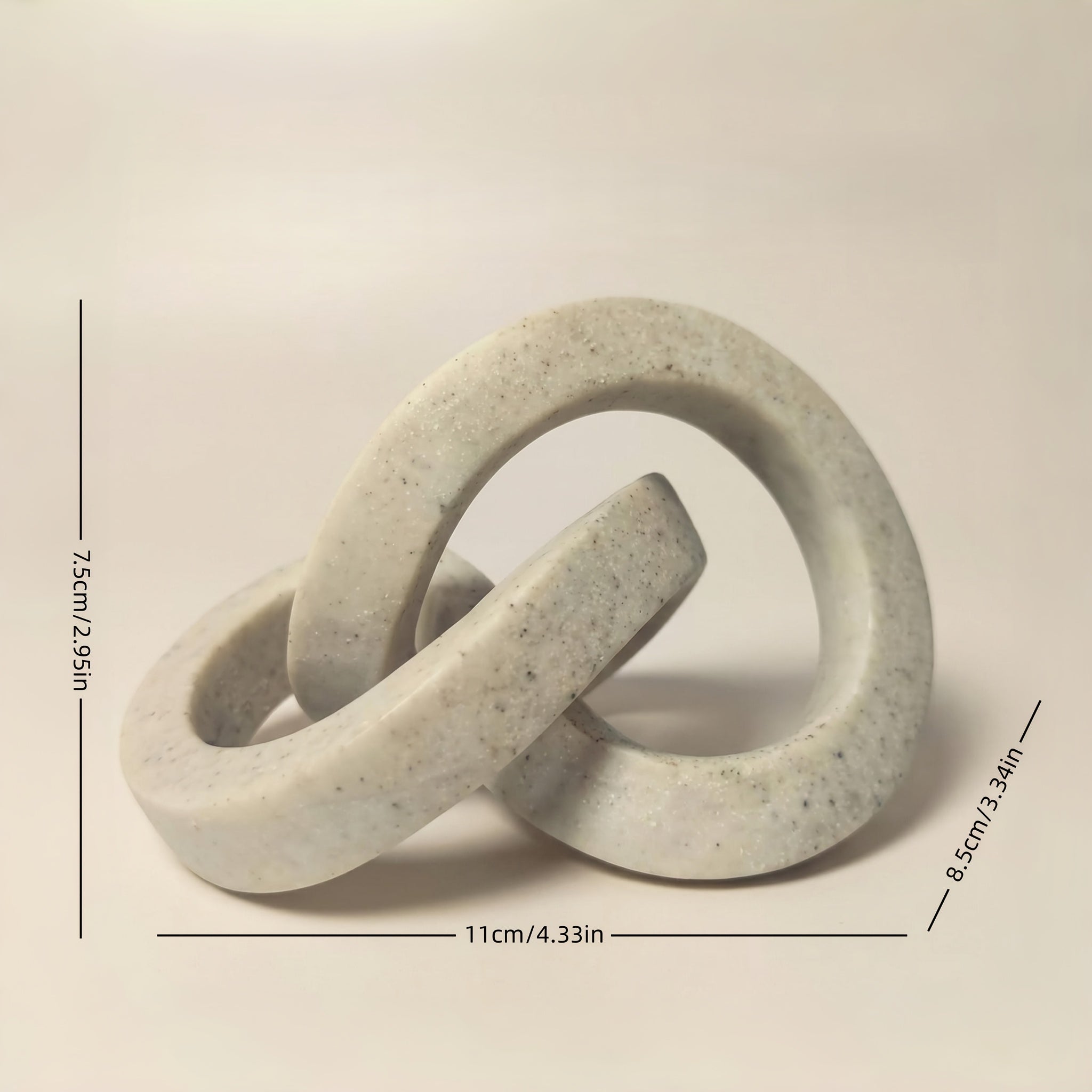 Tnessential Unique Interlocking Ring Statues 3D Decor