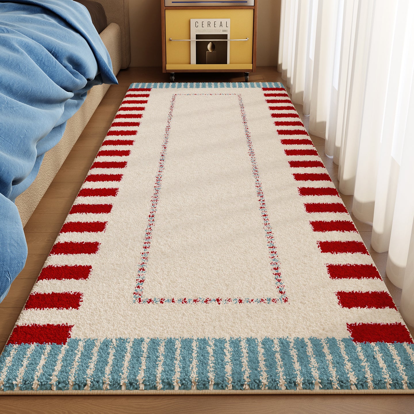 BLUE CHECKERED RUG view 2