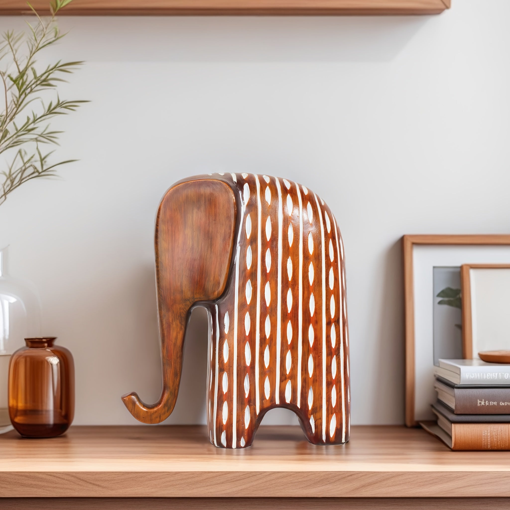 Tnessential Elegant Abstract Resin Elephant Sculpture 3D Decor