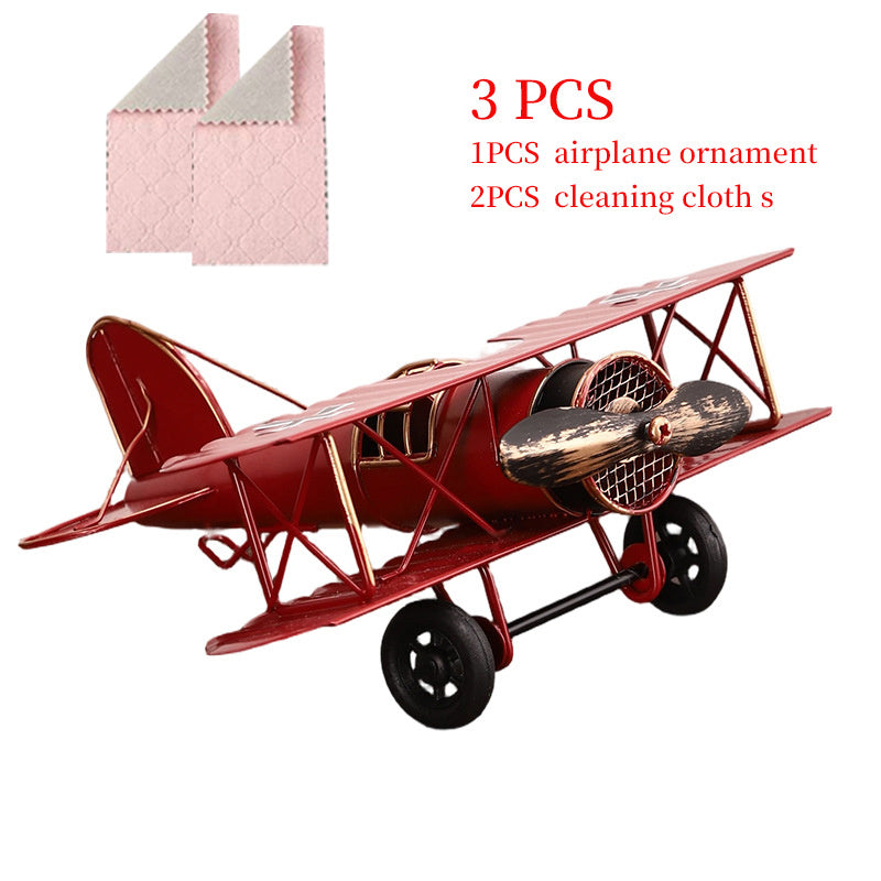 Tnessential Retro Iron Airplane Model Desk Ornament 3D Decor